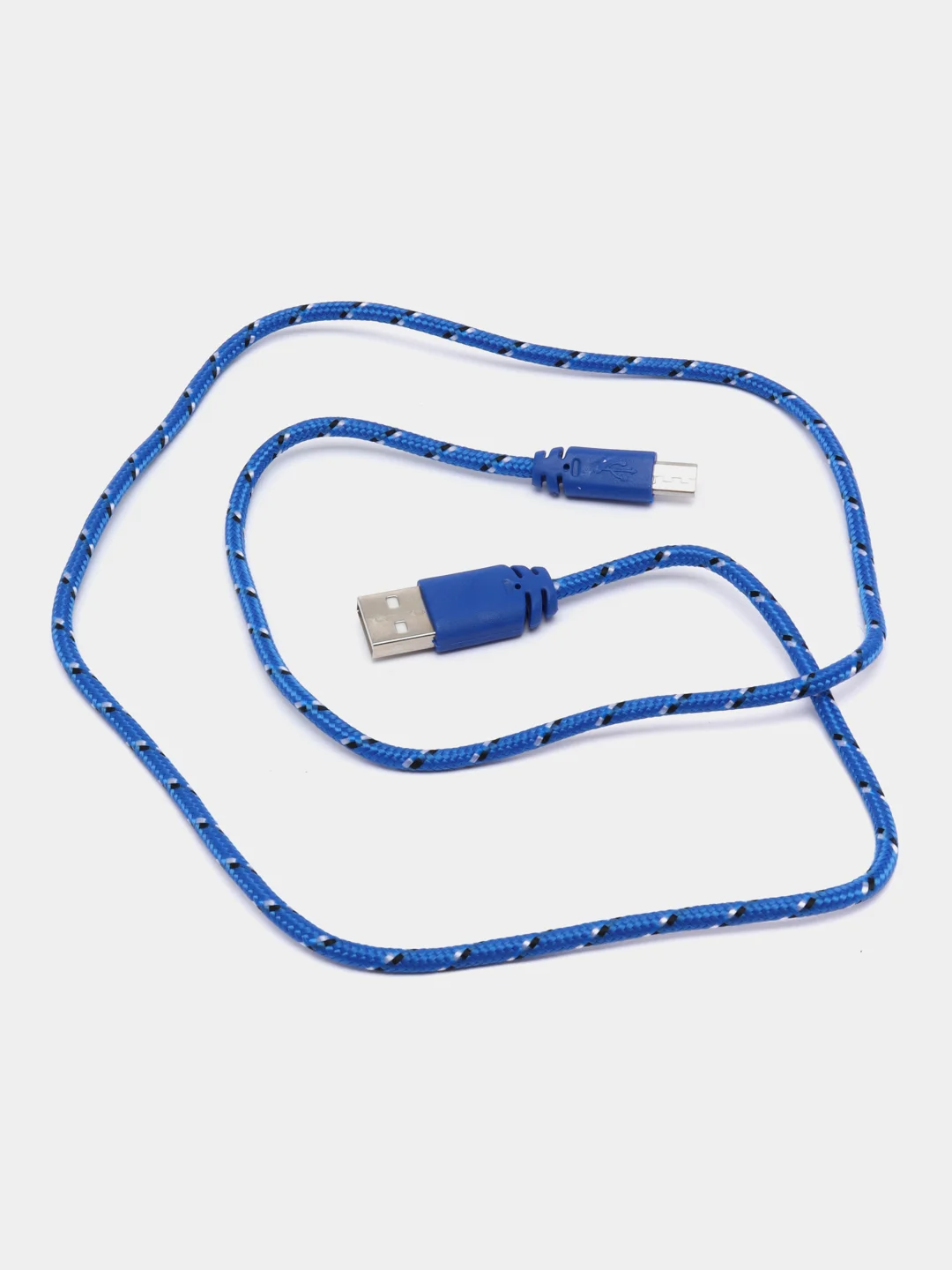 Синий кабель Micro USB в оплетке