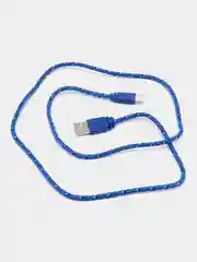 Синий кабель Micro USB в оплетке
