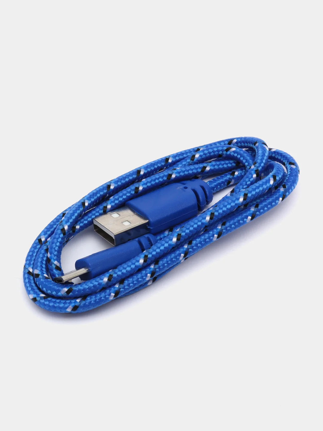 Синий кабель Micro USB в оплетке
