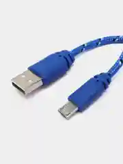 Синий кабель Micro USB в оплетке