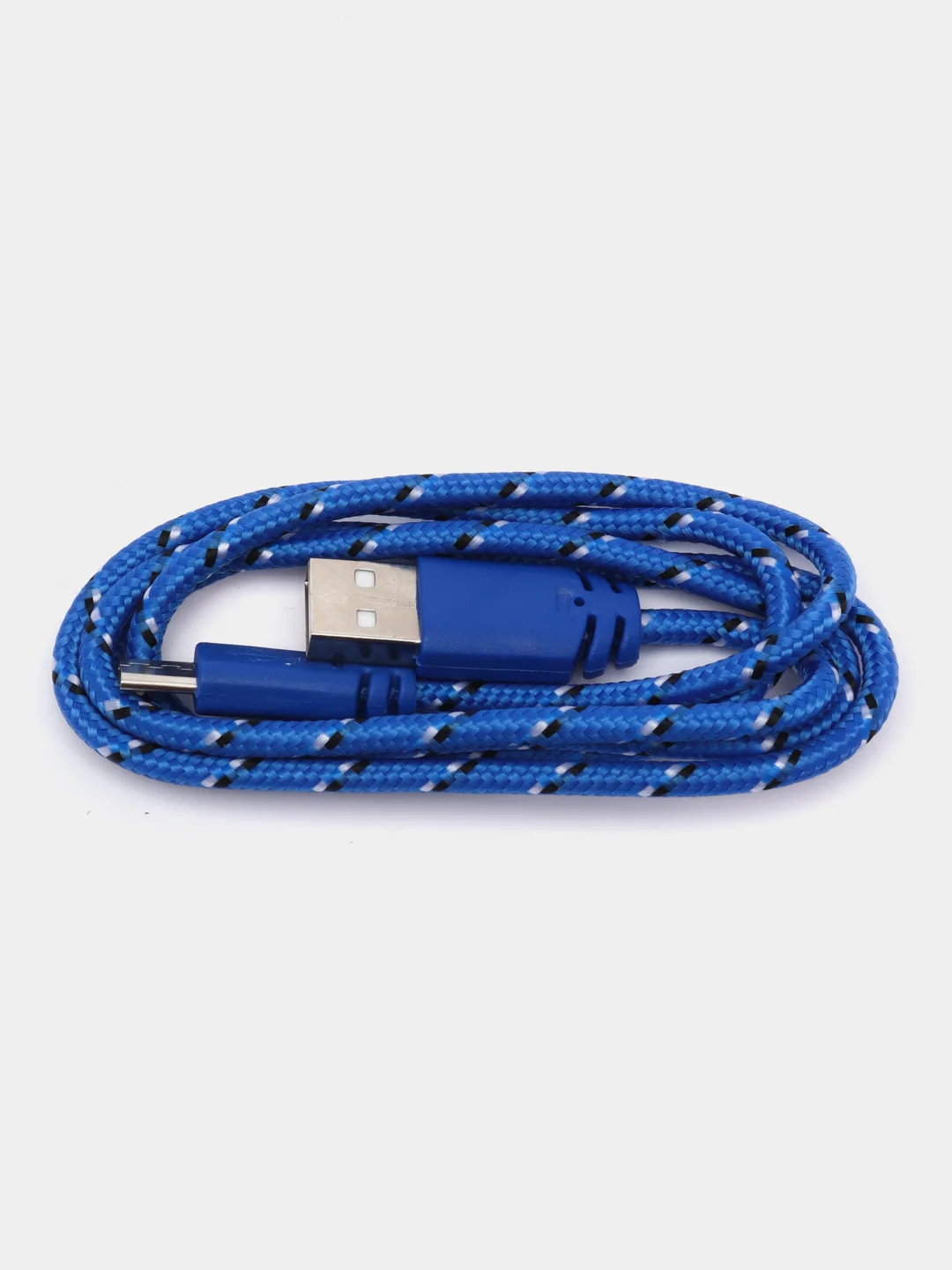 Синий кабель Micro USB в оплетке