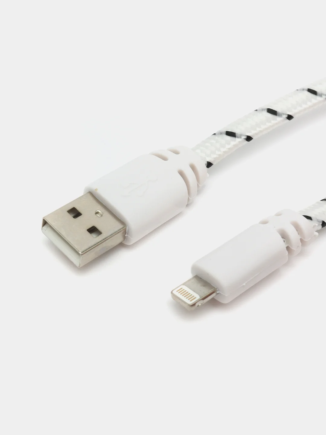 Белый кабель Lightning, в оплетке