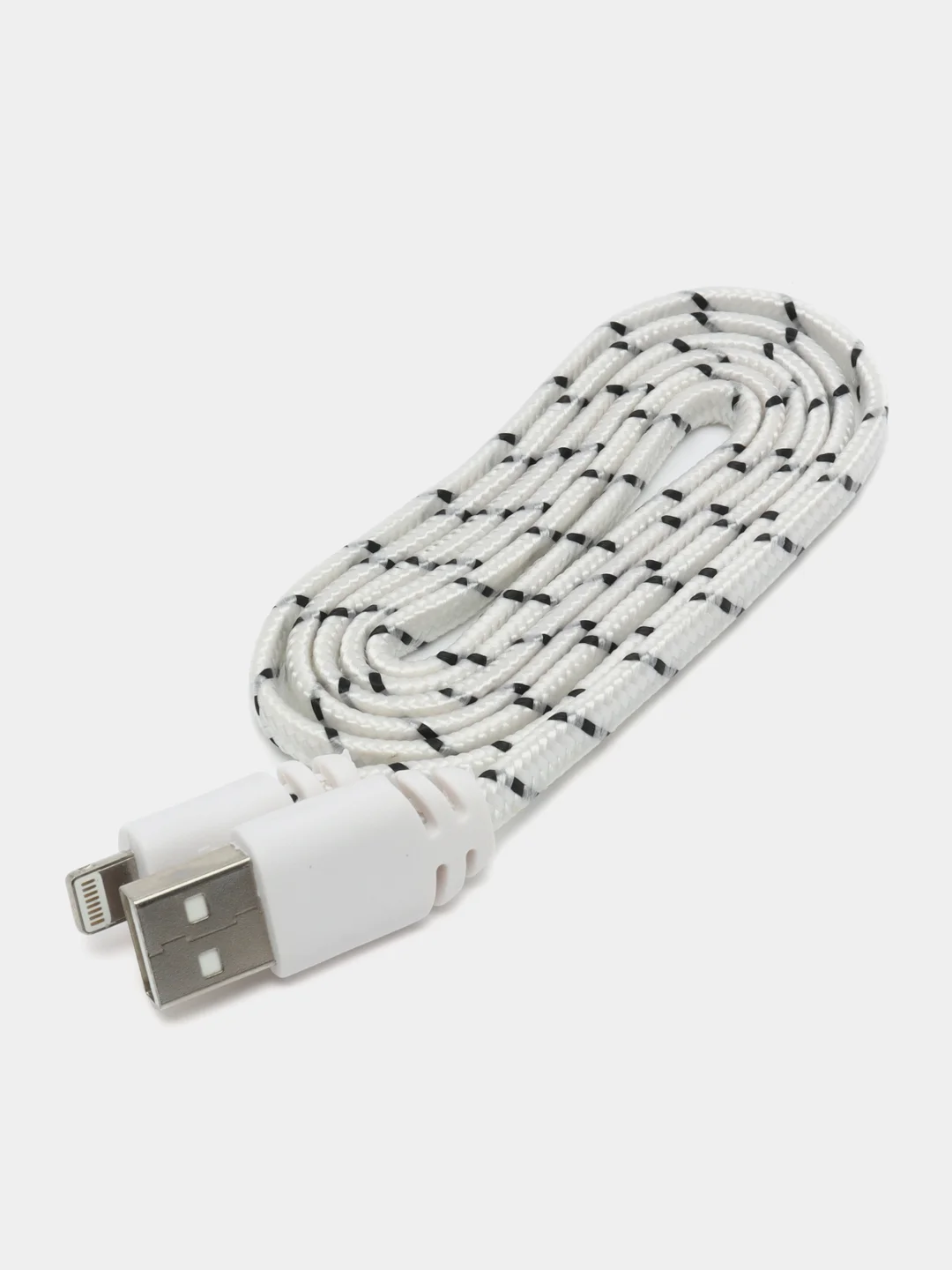 Белый кабель Lightning, в оплетке