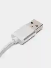 Серебряный кабель Type-C в нейлоновой оплетке