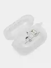 Слоновая кость чехол наушники airpods pro, чехол airpods pro 2, чехол airpods 3, прозрачный, c логотипом nike