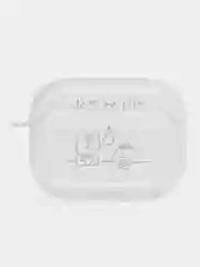 Слоновая кость чехол наушники airpods pro, чехол airpods pro 2, чехол airpods 3, прозрачный, c логотипом nike