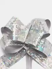 Серебряный бант-бабочка, набор из 2 штук, ширина 1,8 см, диаметр 8 см, 3 цвета на выбор