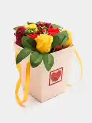 Желтый букет из мыльных роз, ручная работа
