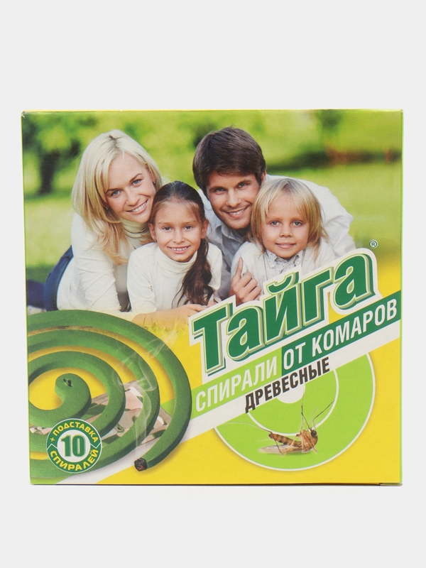 Спирали от комаров древесные Тайга, 10 шт