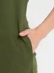 Оливковый платье женское домашнее с капюшоном,  хлопок