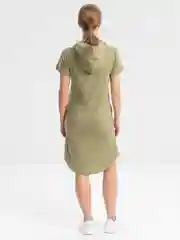 Мятный платье женское домашнее с капюшоном,  хлопок