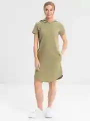 Мятный платье женское домашнее с капюшоном,  хлопок