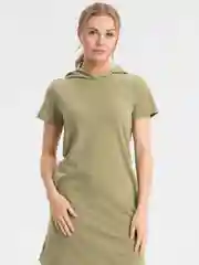 Мятный платье женское домашнее с капюшоном,  хлопок