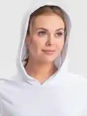 Белый платье женское домашнее с капюшоном,  хлопок