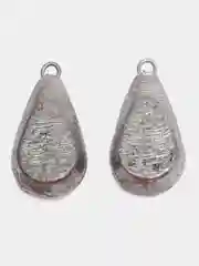 Серебряный груз, грузило "Капля плоская", для рыбалки, с ушком и скользящий, 2-4 штуки, веса 40-100 г