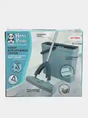 Швабра с ведром Happy Panda HP-MB04, с механизмом отжатия, 2 насадки ПВА, 4 л