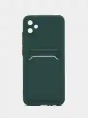 Силиконовый чехол для Samsung Galaxy A04E / А04Е, цветной, с карманом для карт