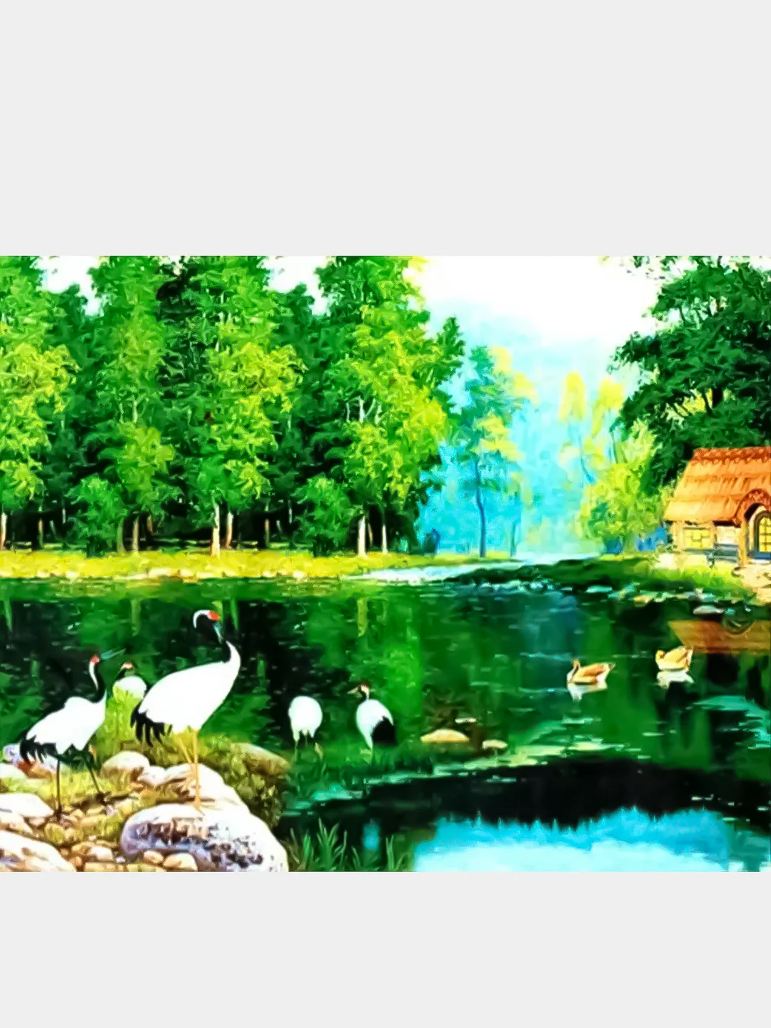 Лесной зеленый алмазная мозаика, картина из страз, без подрамника, 45 x 55