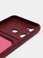 Бордовый чехол для Infinix Hot 20i / Инфиникс Хот 20Ай, силиконовый, с карманом для карты