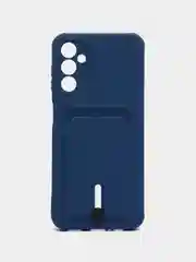 Синий чехол для Samsung Galaxy A14 5G / Самсунг А14 5Г, силиконовый, с карманом для карты