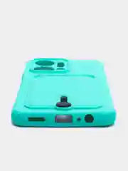Бирюзовый чехол для Huawei Honor X7a (Хуавей Хонор Х7а) силиконовый, с карманом для карты