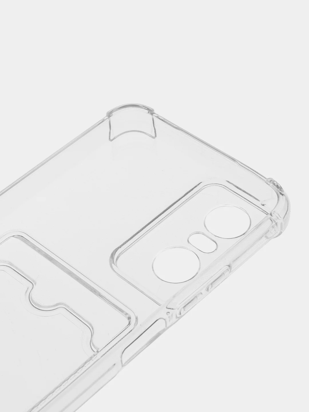 Прозрачный чехол для Tecno Pop 6 Pro (Техно Поп 6 Про), прозрачный, с карманом для карты