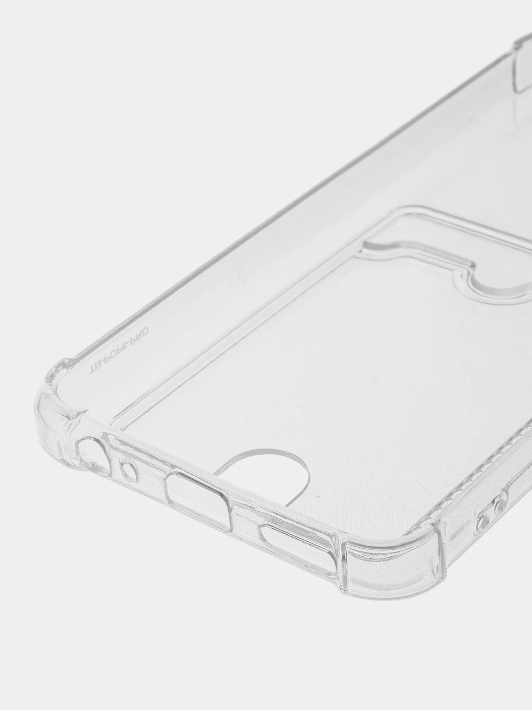 Прозрачный чехол для Tecno Pop 6 Pro (Техно Поп 6 Про), прозрачный, с карманом для карты