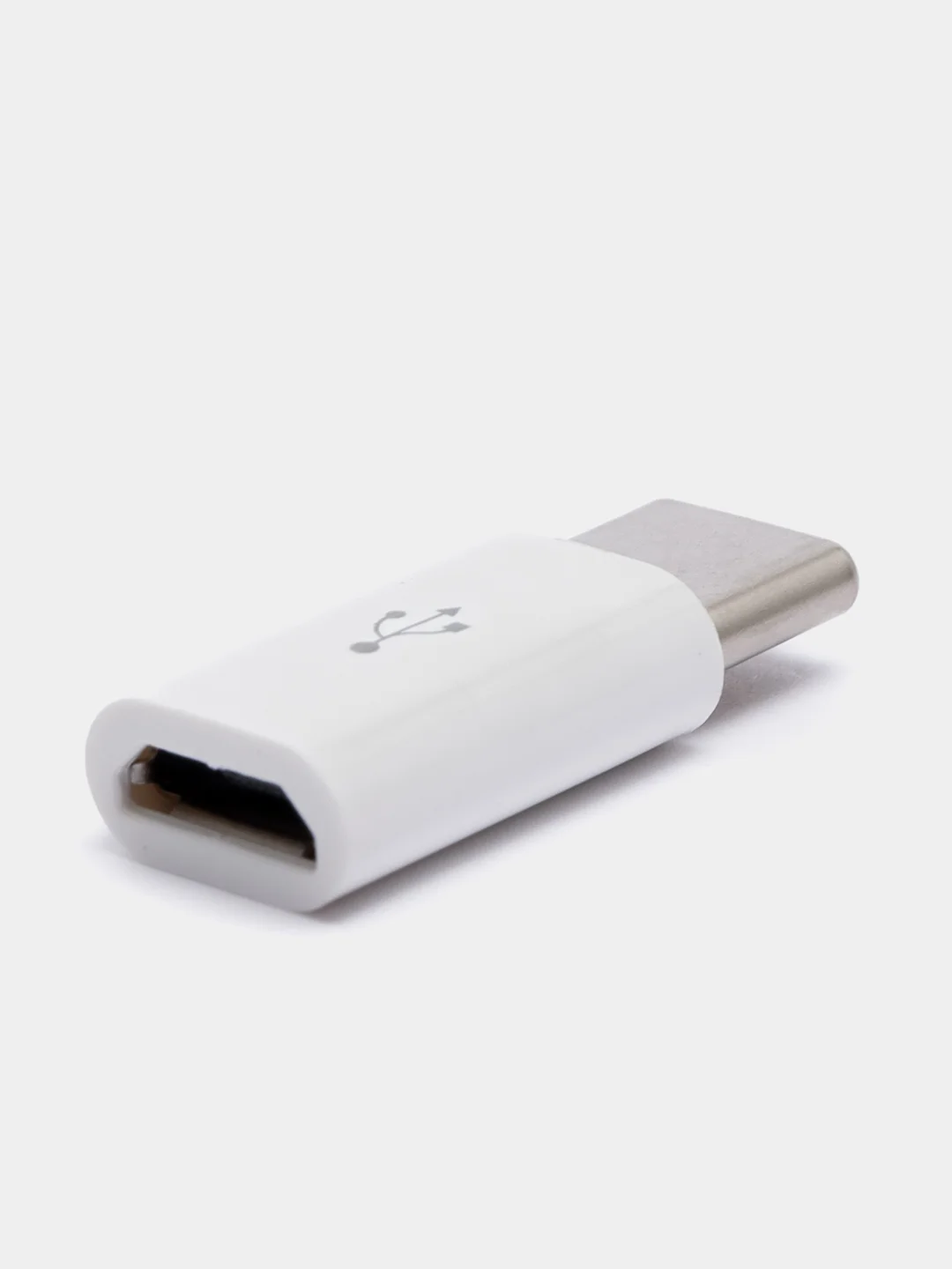 Белый переходник Micro-USB to Type-C OTG 2.0А Оригинал