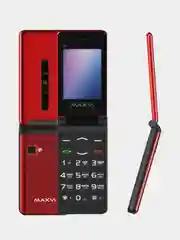 Красный мобильный телефон-раскладушка Maxvi E9