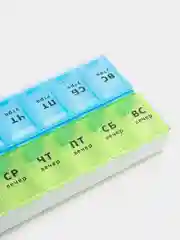 Зеленый таблетница на неделю 7 дней, контейнер для лекарств, органайзер для хранения таблеток