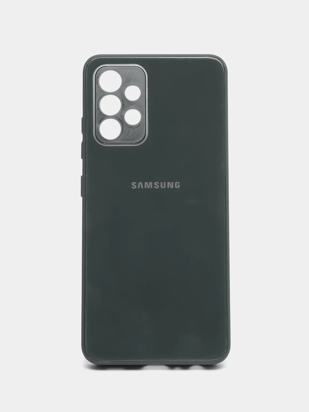 Тёмно-зелёный чехол Samsung Galaxy A32 4G твердый пластиковый глянцевый под стекло Самсунг Галакси А32