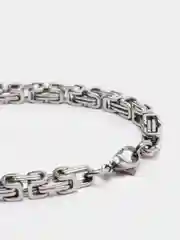 Серебряный браслет мужской, плетение бисмарк