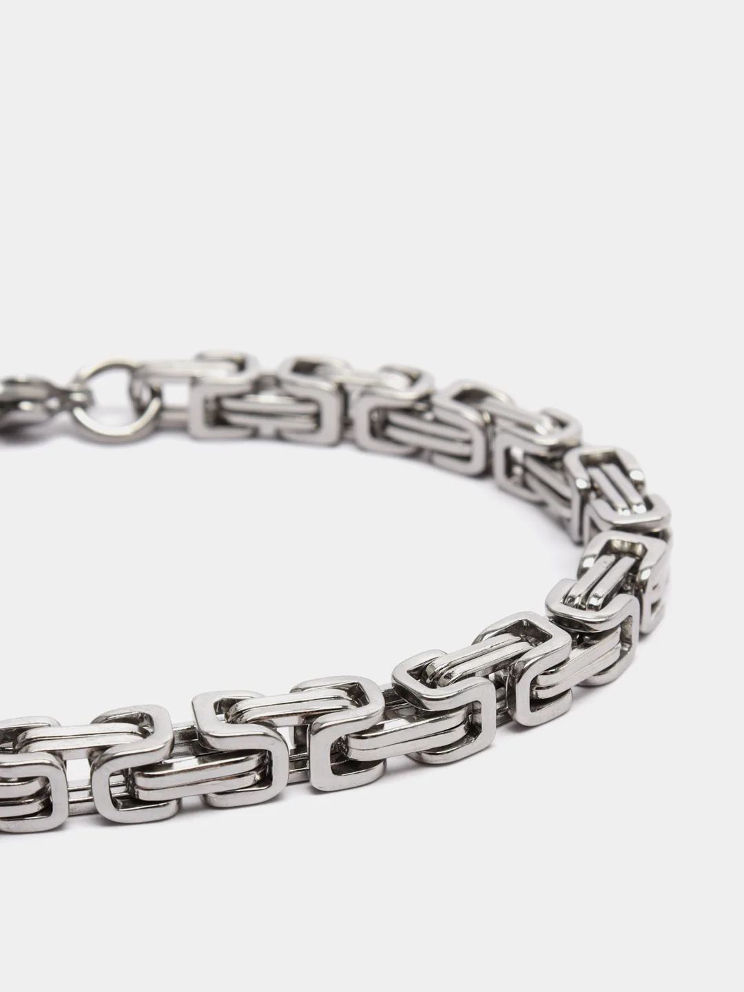 Серебряный браслет мужской, плетение бисмарк