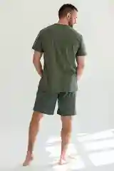 Зелёный хаки пижама мужская с шортами