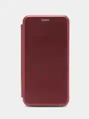 Бордовый чехол-книжка для iPhone 13, экокожа