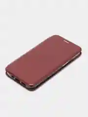 Бордовый чехол-книжка для iPhone 13, экокожа