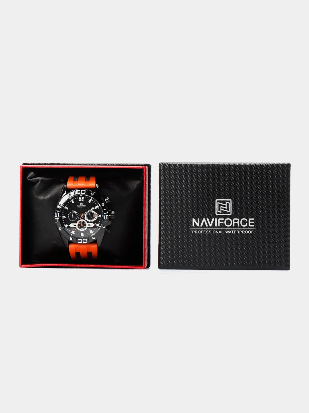Оранжевый мужские наручные часы Naviforce 8019T с хронографом, в подарочной упаковке