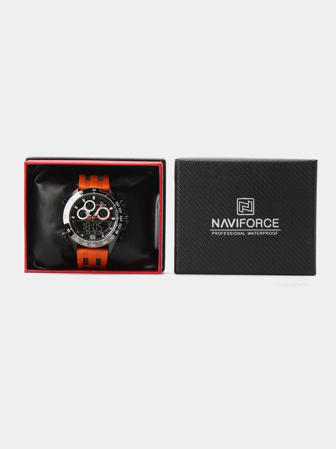 Оранжевый мужские наручные часы Naviforce NF9188T с хронографом, в подарочной упаковке
