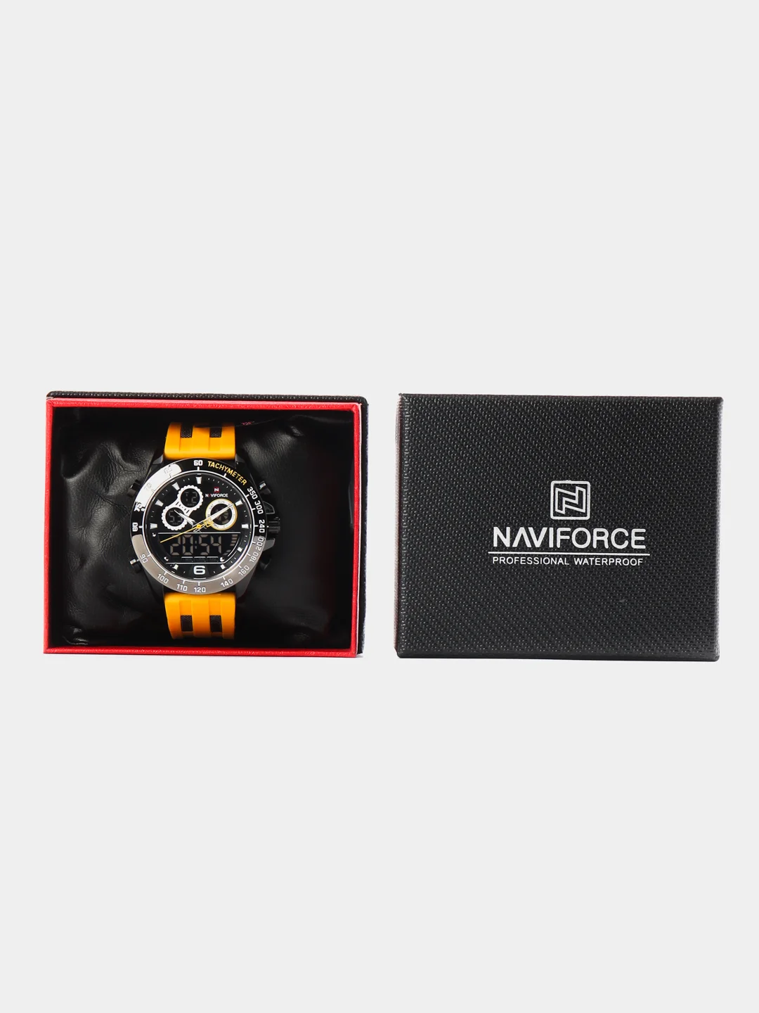 Желтый мужские наручные часы Naviforce NF9188T с хронографом, в подарочной упаковке