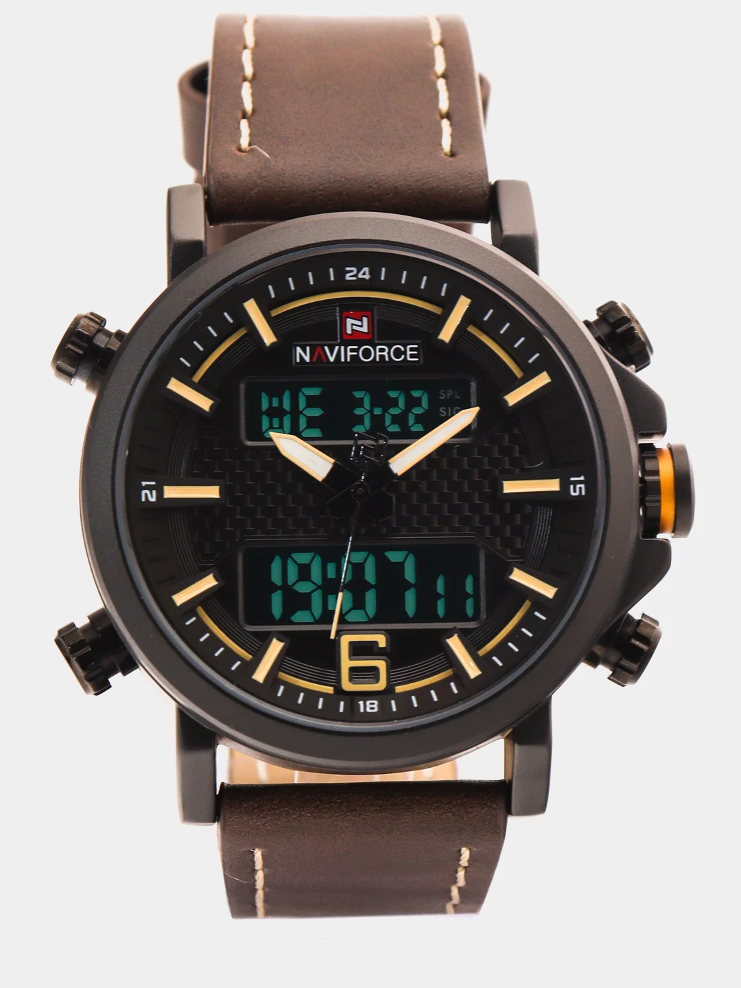 Красный мужские наручные часы Naviforce NF 9135 с календарём, в подарочной упаковке