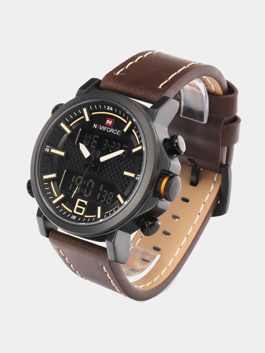 Красный мужские наручные часы Naviforce NF 9135 с календарём, в подарочной упаковке