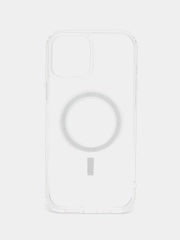 Силиконовый прозрачный противоударный чехол для iPhone, от X до 14 Pro Max, с MagSafe