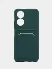 Силиконовый чехол для Honor X7 (Хонор Х7 Икс 7), с карманом для карт, прозрачный