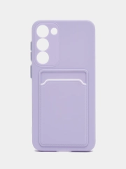 Чехол для Samsung Galaxy S23/S23 Ultra/S23 Plus, с карманом для карт, прозрачный
