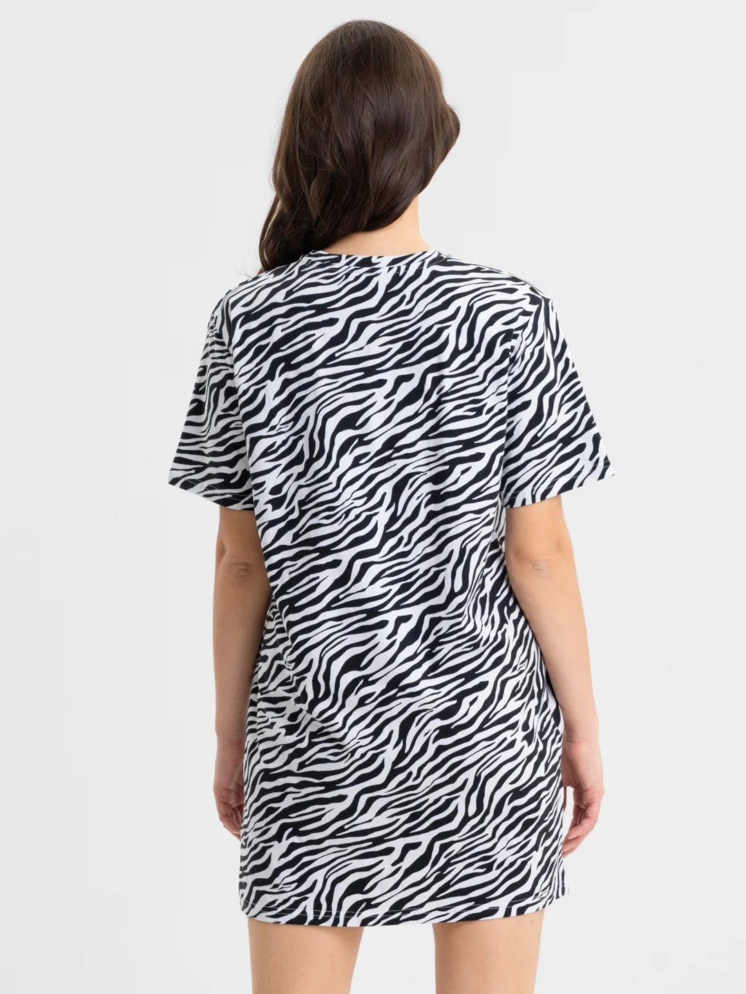 Разноцветный платье-футболка Oversize, короткая туника, большие размеры 42-60