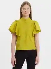 Оливковый женская рубашка, повседневная