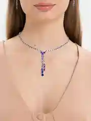 Индиго свадебный комплект украшений: колье и серьги