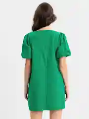 Лесной зеленый платье хлопковое плотное с цепью