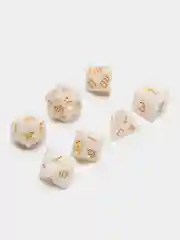 Белый игральные кости-дайсы для настольных и ролевых игр, 7 штук в наборе, Dungeons and Dragons