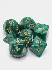 Зеленый игральные кости-дайсы для настольных и ролевых игр, 7 штук в наборе, Dungeons and Dragons